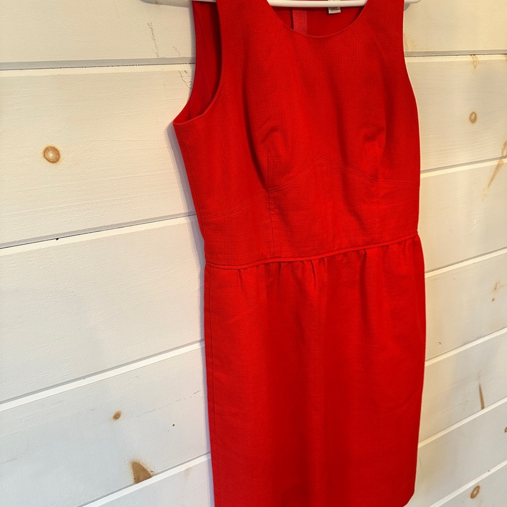 JCrew Red Sleeveless Dress with beautiful detail